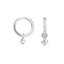 Rhodium plated sterling silver hoops