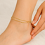 14K Gold Double Layer Beaded Anklet – Hypoallergenic & Trendy.