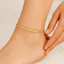 14K Gold Double Layer Beaded Anklet, Hypoallergenic & Trendy