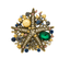 Starfish Emerald CZ &  Pearl Brooch – Bold Statement Pin