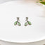 Opal Leaf Drop Earrings – Minimalist Nature-Inspired Studs for Women