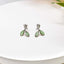 Opal Leaf Drop Earrings – Minimalist Nature-Inspired Studs for Women.