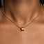 Gold Barrel Necklace ā 14K Gold Plated Stainless Steel Pendant.