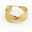 Gold Twisted Hoop Earrings – 18k Plated Sculptural Statement Hoops.