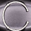 Rustic Adjustable Sterling Silver Bangle – Boho Hand-Carved Bracelet