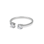 Twin Stone Sparkle Open Ring– Gold or Rhodium Plated, on white background