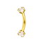 CZ Double-Sided Threadless Curved Piercing Bar – 16G.