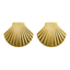 White Background Product Shot
Golden Seashell Stud Earrings in 18K gold-plated stainless steel against a clean white background. Features a bold yet lightweight 20mm design, ideal for daily wear.