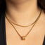 Gold Barrel Necklace – 14K Gold Plated Stainless Steel Pendant.
