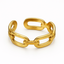 Offener Ring mit quadratischer Kette – 18 Karat vergoldet, verstellbar und wasserdicht