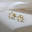 Horse Shoe Gold CZ Stud Earrings – Dainty & Hypoallergenic.