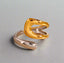 Two-Tone Open Wrap Ring – Adjustable, Waterproof & Hypoallergenic.