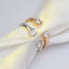 Twin Stone Sparkle Open Ring – Gold or Rhodium Plated.
