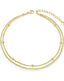 14K Gold Double Layer Beaded Anklet – Hypoallergenic & Trendy.