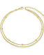 14K Gold Double Layer Beaded Anklet – Hypoallergenic & Trendy.