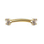 CZ Double-Sided Threadless Curved Piercing Bar – 16G.