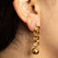 Gold Chainlink Earrings with Ball Charm – 18K Hypoallergenic Jewellery.