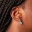 Rhodium-Plated CZ Halo Drop Stud Earrings – Bridal & Bridesmaid Jewellery.