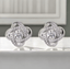 Close-up of Moissanite Knot Stud Earrings