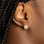 Star Disc CZ Stud Earrings | 14K Gold Over Sterling Silver.