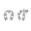 Horse Shoe Gold CZ Stud Earrings – Dainty & Hypoallergenic