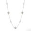 Clover and Pearl Station Necklace – Gold or Silver made of 925 Sterling Silver with Mother of Pearl and Freshwater Pearls.