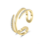 Gold Adjustable Ring | Sculpted Sparkle Open Ring - white background