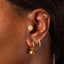Gold Huggie Hoop Earrings – Minimalist Drop Ball Charm, Hypoallergenic