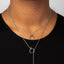 Silver Y Circle Lariat Necklace – Adjustable Minimalist Bar Necklace.