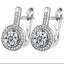 Rhodium-Plated CZ Halo Drop Stud Earrings – Bridal & Bridesmaid Jewellery.