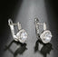 Rhodium-Plated CZ Halo Drop Stud Earrings – Bridal & Bridesmaid Jewellery.