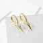 14K Gold-Plated CZ Pave Hoops ā Chic Dagger Charm Earrings