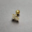 Gold Screwback Piercing Stud – 6mm Bar, CZ Charm, Multiple Shapes.