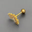 Gold Screwback Piercing Stud – 6mm Bar, CZ Charm, Multiple Shapes.