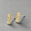 Korean Minimalist Bar Earrings – 14K Gold or Rhodium Plated, Hypoallergenic.