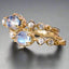 Moonstone Solitaire Ring – 14K Gold-Plated Silver Pearl & CZ
Art Deco-Inspired | Moonstone, Pearls & CZ | Hypoallergenic