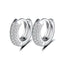 Sterling Silver Pave Huggie Hoop Earrings - 8mm