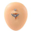 Gold or Rhodium Navel Piercing ā Internally Threaded 14G Belly Bar.