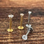 Titanium Flat Back Earrings – Internally Threaded 16G CZ Studs.