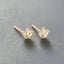 Dainty Lotus CZ Stud Earrings –  Hypoallergenic, Skin-Safe