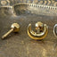 18K Gold Moon Stud Earrings – Externally Threaded Cartilage Studs.