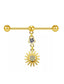 Industrial Ear Scaffold Barbell – 316L Steel, CZ Stones