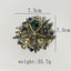 Starfish Emerald CZ &  Pearl Brooch – Bold Statement Pin, the measurements