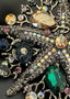 Starfish Emerald CZ &  Pearl Brooch – Bold Statement Pin