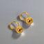 Gold Huggie Hoop Earrings – Minimalist Drop Ball Charm, Hypoallergenic