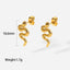 Gold Snake Earrings – 18K Gold Over Stainless Steel, Hypoallergenic.