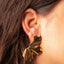 Matte Black & Distressed Gold Statement Earrings