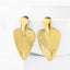 Long Textured Dangly Earrings – 14K Gold Plated, Oversized Statement.