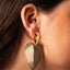Long Textured Dangly Earrings – 14K Gold Plated, Oversized Statement.