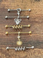 Industrial Ear Scaffold Barbell – 316L Steel, CZ Stones
